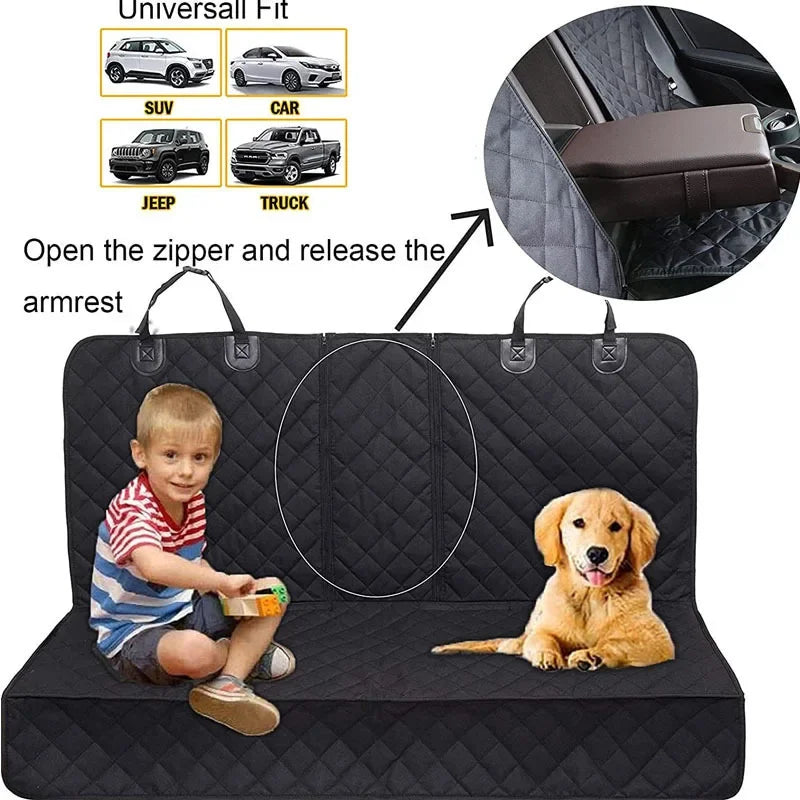 Car Dog Seat Cover for Back Seat Waterproof Auto Rear Pet Seat