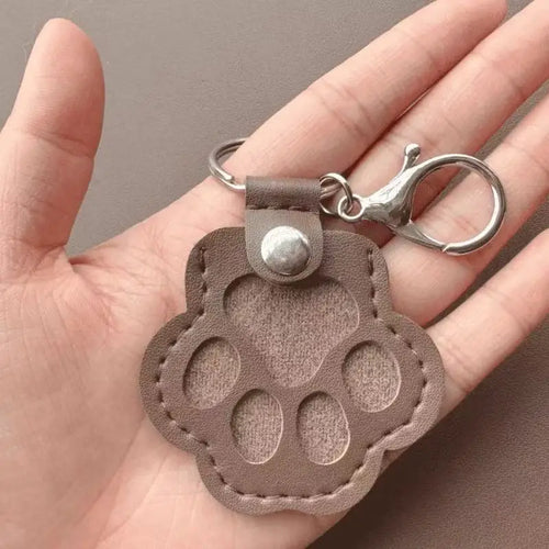 Memorial Leather Pet Hair Storage Bag Cat Paw Keychain Multifunctional