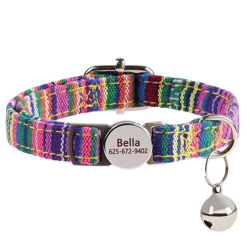 Cat Collar Free Personalized Kitten Collars Engraved Pet Puppy Name