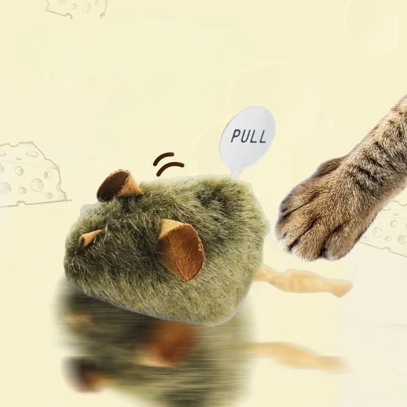 Funny Plush Cat Toy Simulation Mouse Automatic Chirping Interactive
