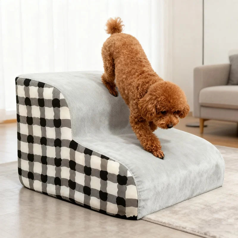 Pet 2/3 Steps High Density Foam Dog Secure Stairs Ramps Non-Slip Pet