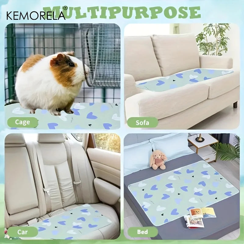 KEMORELA 1PC Washable Guinea Pig & Hamster Cage Mat - Super Absorbent
