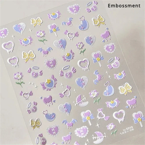 1 piece 5D color crystal star nail stickers high quality love shiny