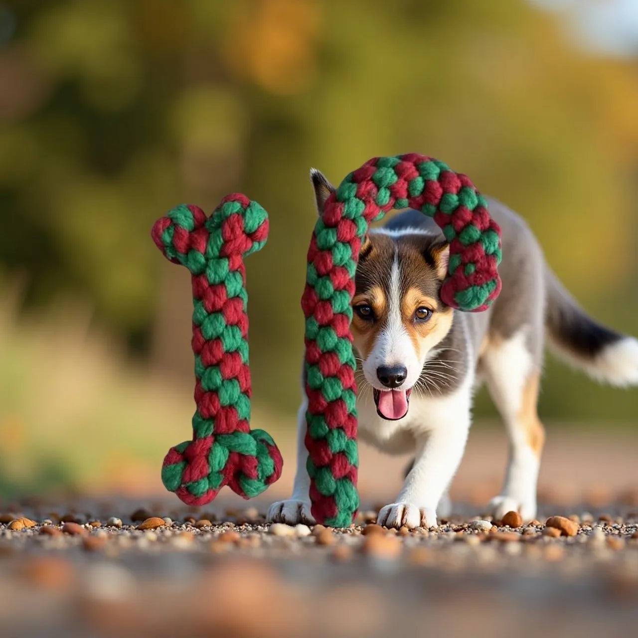 Christmas Pet Cotton Rope Cane Toy Set Bite-resistant Molar