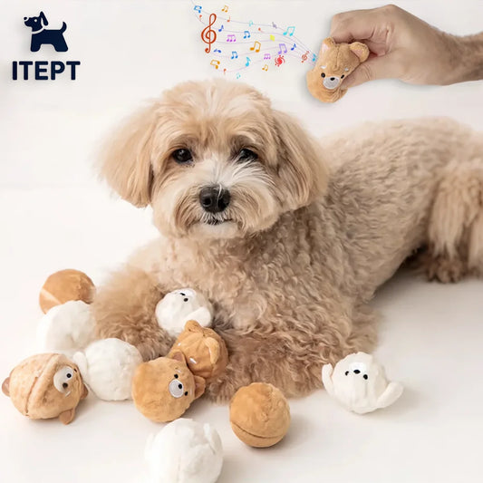 Squeaky Puppy Ball Toy - Spiked Bouncing Chew for Teeth Cleaning,