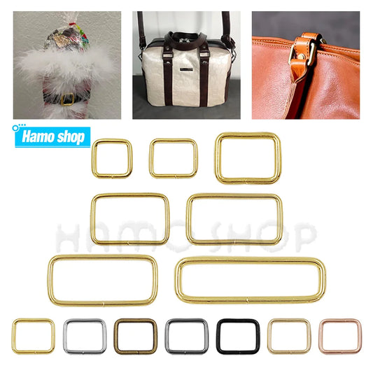 10/12pcs Metal Adjustable Rectangle Square Ring Buckle Clasp Slider