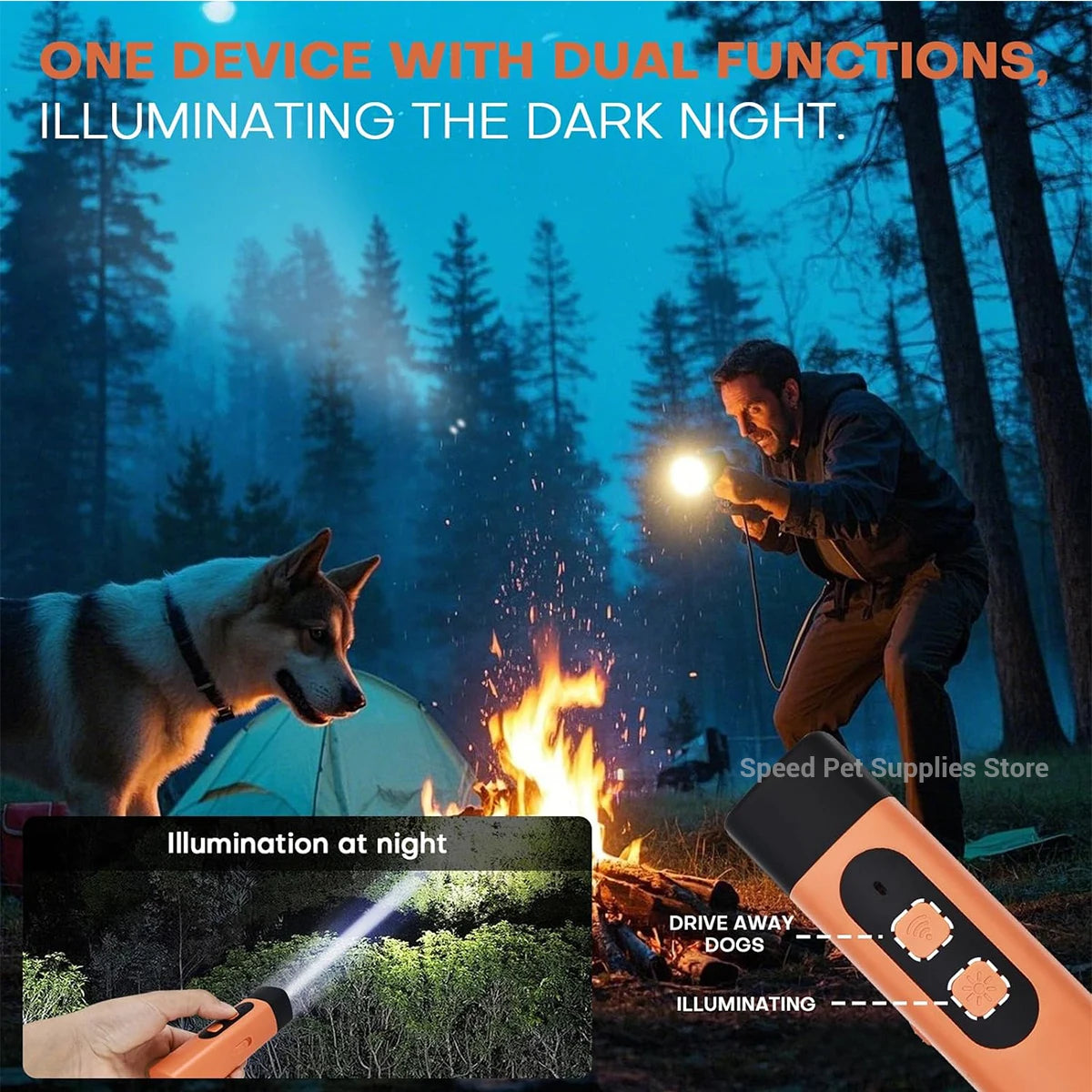 Ultrasonic stray dog repellent pet dog training device rechargeable