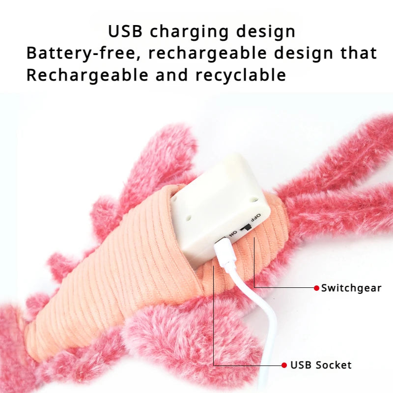 New Cat Toys Electric Lobster USB Rechargeable Simulation Jumping