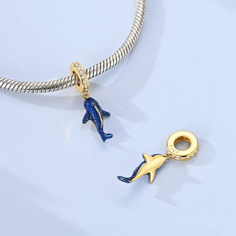 Hot 925 Sterling Silver Gold Charm Bead Pendant Cat Dog Pet Animal