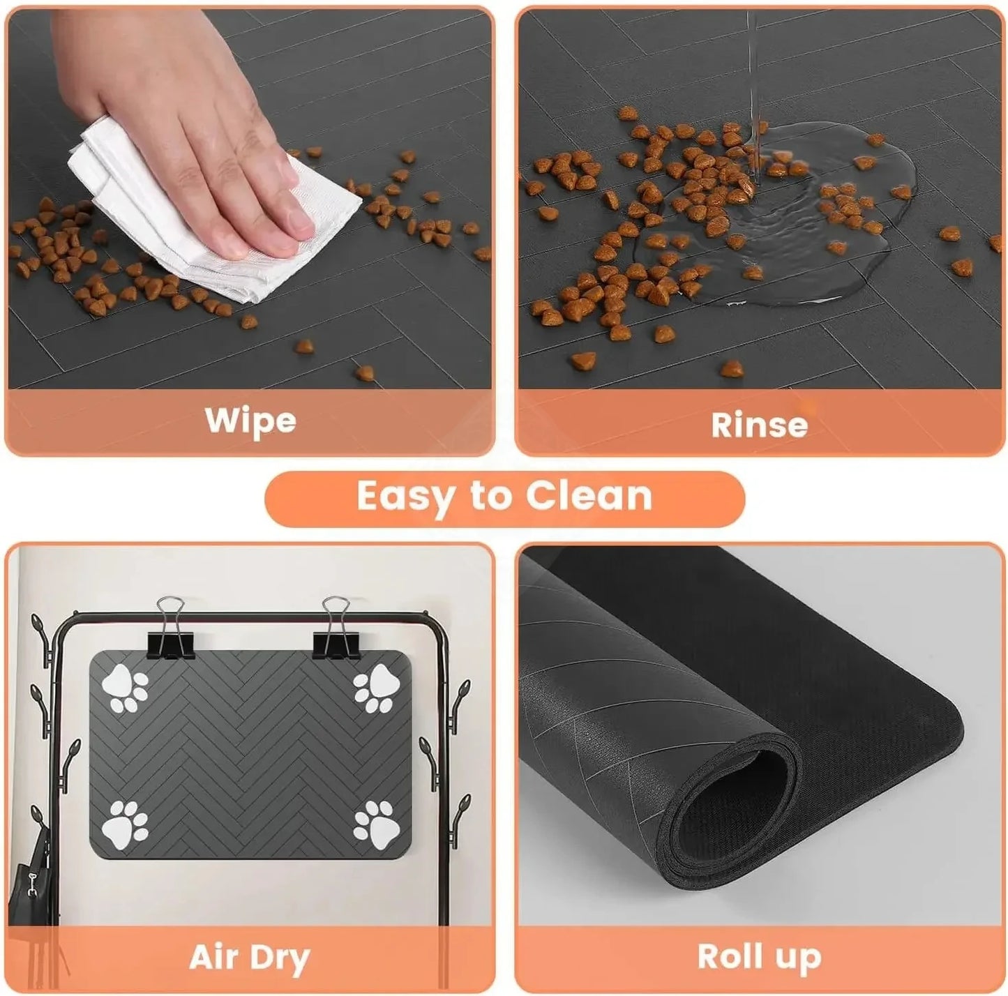 S（little kitten ）、M、L bsorbent Pet Feeding Mat, Waterproof Placemat