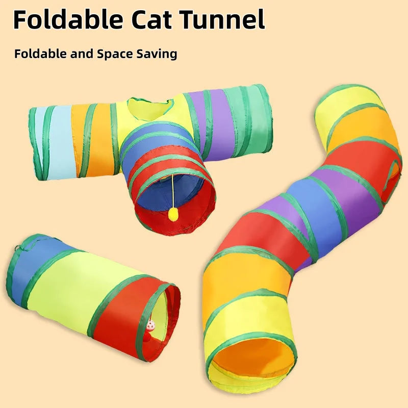 Hot Foldable Cat Tunnel Tube Interactive Fun Kitty Training Toy