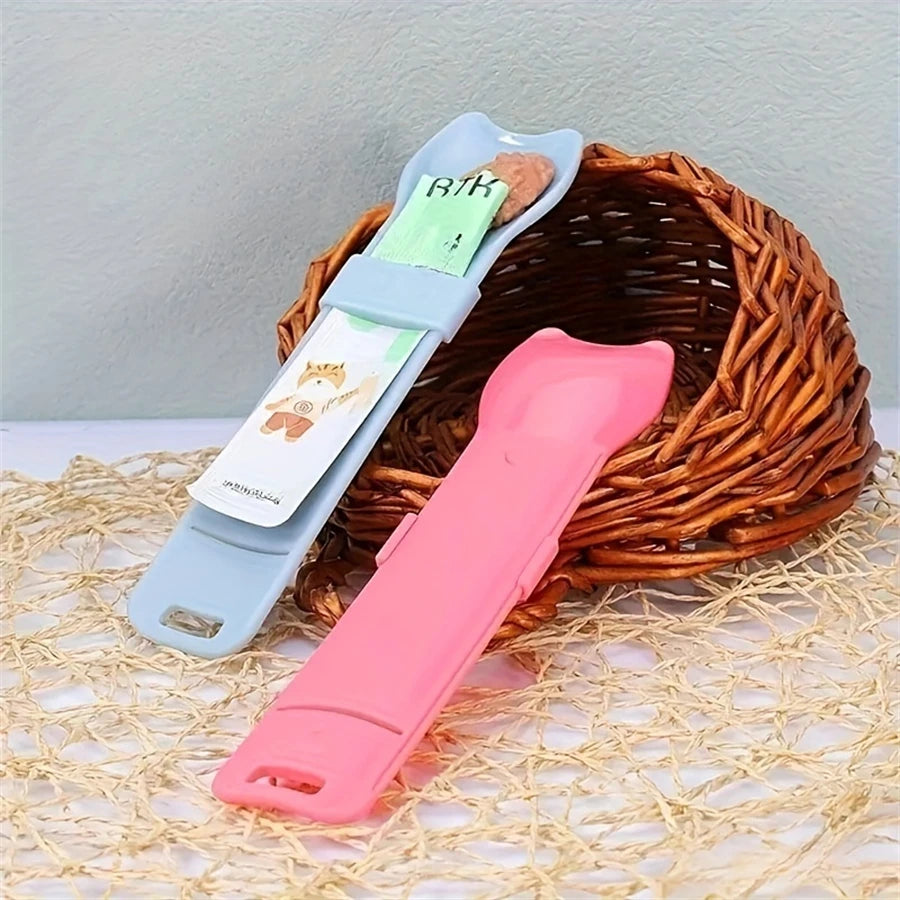 Pet Supplies Cat Strip Squeeze Spoon Cat Strip Feeder for Lickable Wet