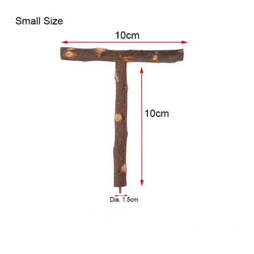 Natural Wood Pet Parrot Raw Wood Fork Tree Branch Stand Rack Squirrel