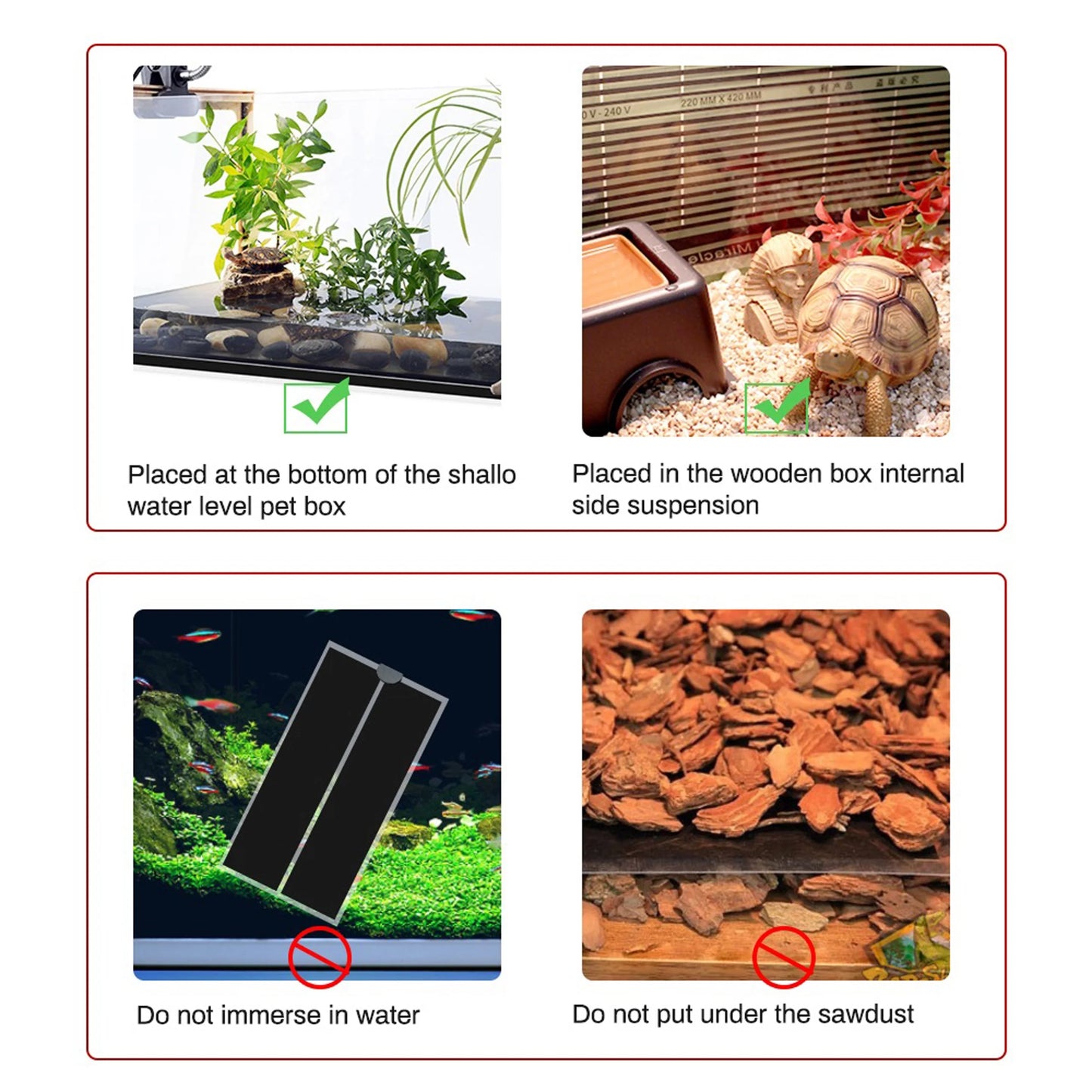 5-45W Reptiles Heat Mat Terrarium Climbing Pet Heating Warm Pads