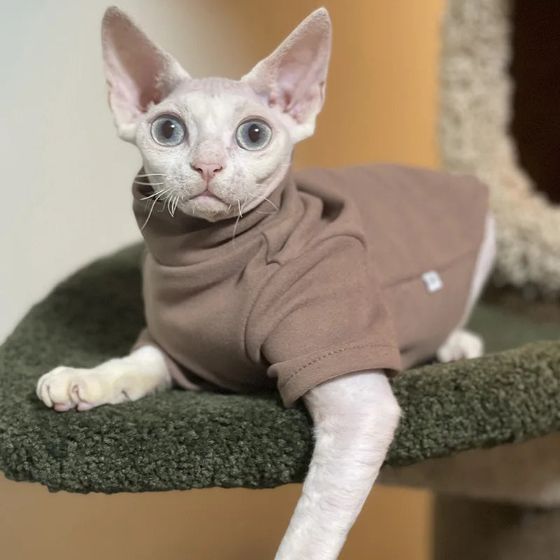 Sphynx Cat Clothes Baby Soft Cotton Fall Winter Kitten Small Dog