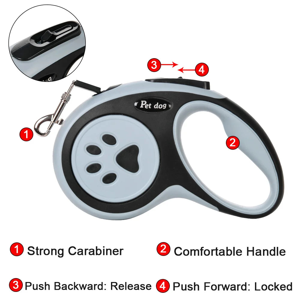 3m 5m Nylon Pet Dog Leash Automatic Retractable Extending Rope Puppy
