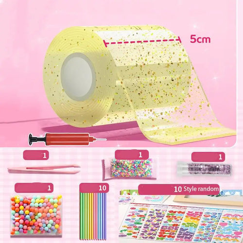 PET Nano Glue Knead Music Double Sided Tape Blow Bubbles Full Set Of