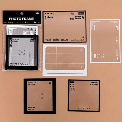 15 pcs vintage photos film frame PET sticker packaging DIY diary