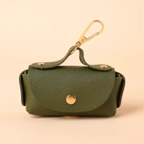 Portable Dog Poop Bag Organizer Stylish Pet Bag Holder Leather Pet