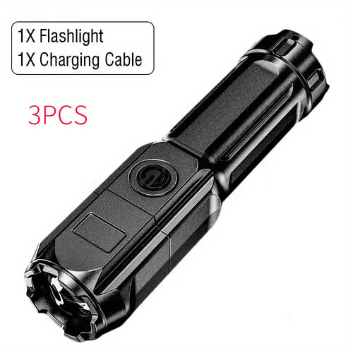 Portable UV Flashlight UV395NM Zoomable ABS Torch 3 Modes Camping