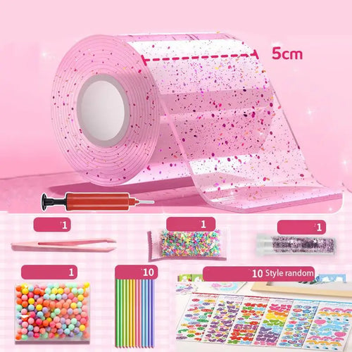 PET Nano Glue Knead Music Double Sided Tape Blow Bubbles Full Set Of