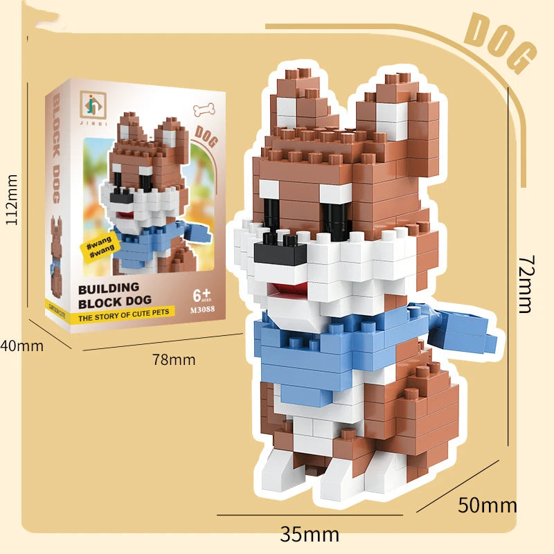 New Pet Teddy Husky Dog And Cat Toy Small Particle Building Blocks