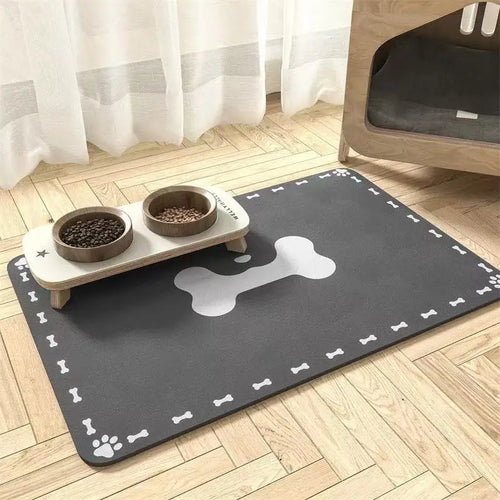 Winter Feeding Mat-Absorbent Pet Placemat for Food and Water Bowl with