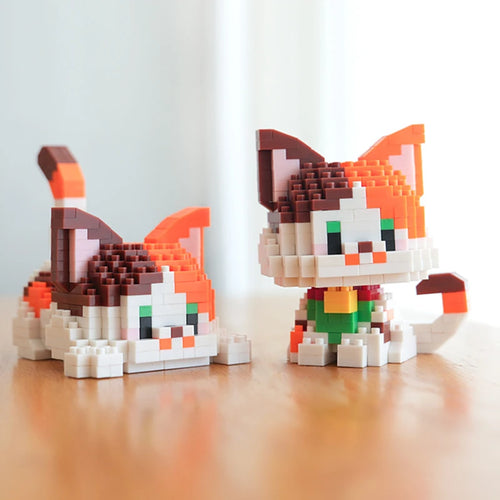 NEW DIY Cute Cat Pets Orange Puppet Silver Gradual Layer Cow Building
