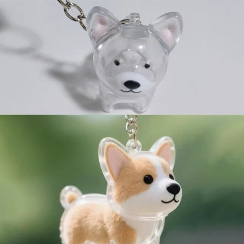 Cute Clear Puppy Hair Memorial DIY Pendant Keychain Decor Keepsake