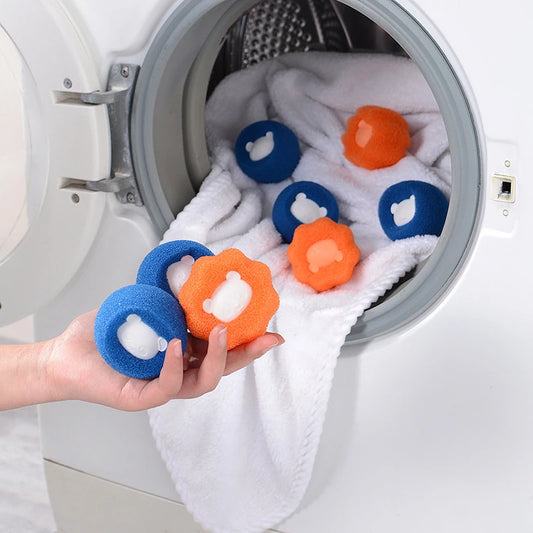 8pcs Washing Machine Sponge Cleaning Balls Lint Removal Laundry