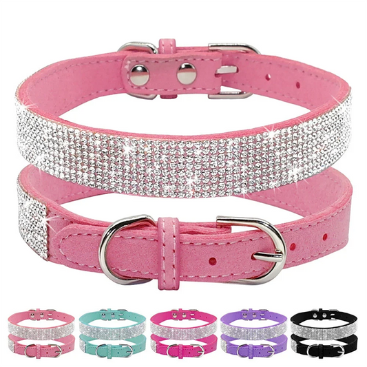 Dog Collar Crystal Glitter Rhinestone Pet Collars Zinc Alloy Buckle