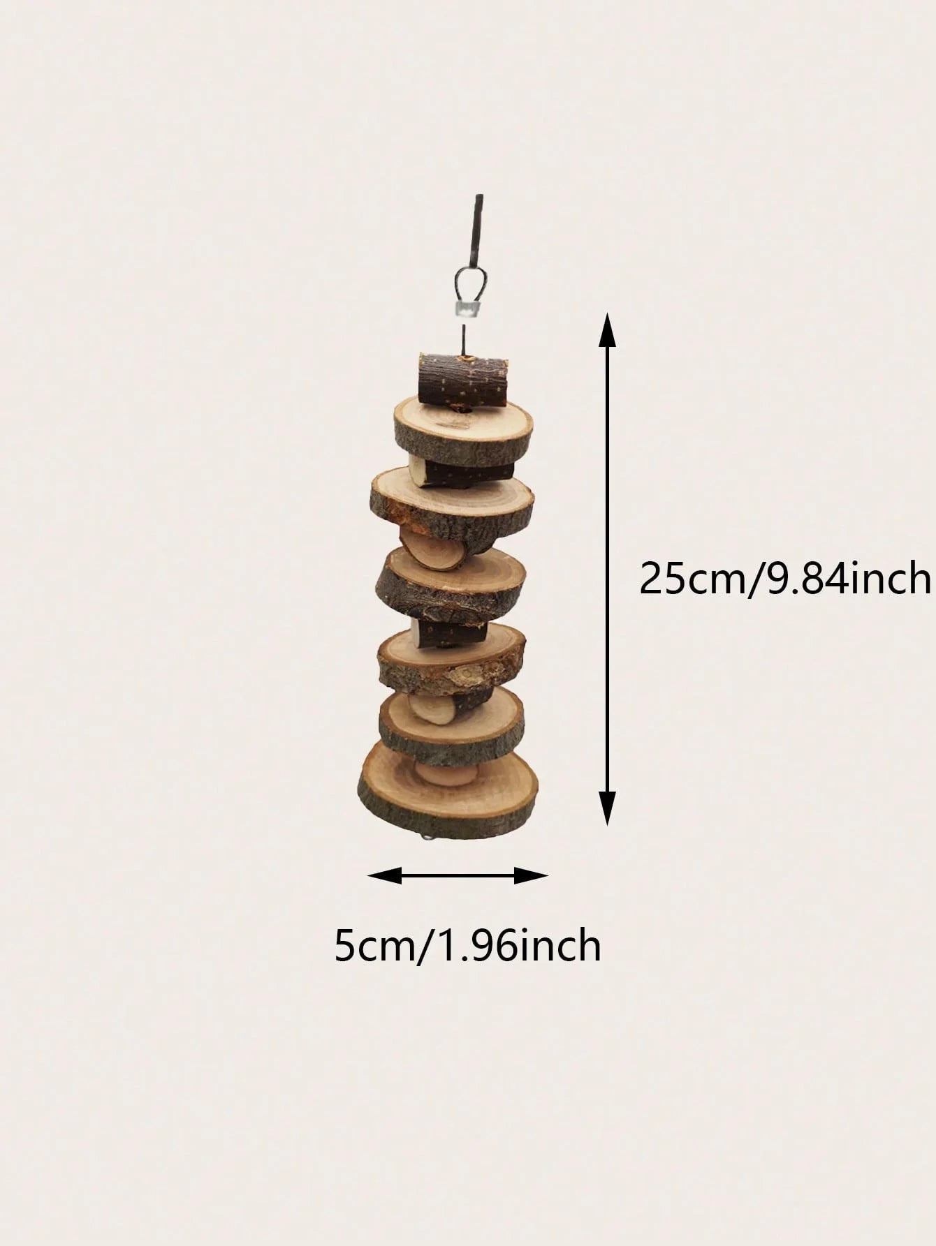 1pc-Simple wooden apple wood chew toy rabbit, chew stick, round wood