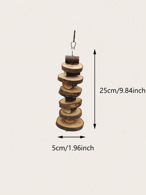 1pc-Simple wooden apple wood chew toy rabbit, chew stick, round wood