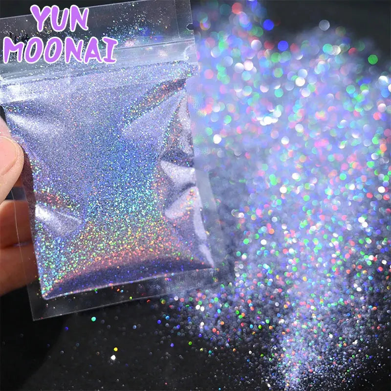Laser Holographic Rainbow Nail Glitter 0.2MM Sparkly Nails Glitter