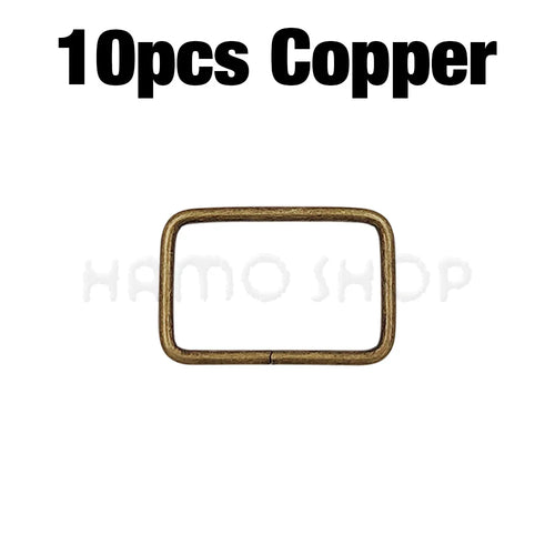 10/12pcs Metal Adjustable Rectangle Square Ring Buckle Clasp Slider