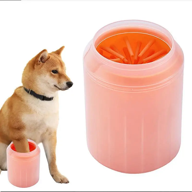 Portable Dog Paw Cleaner Cup with Soft Silicone Combs Outdoor Pet Foot