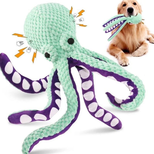 Pet plush octopus toy interactive sound anti-demolition home large and