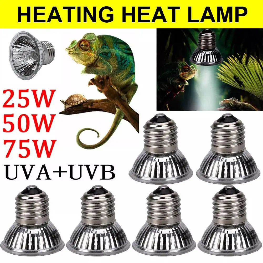 25/50/75W UVA+UVB Reptile Lamp Bulb Turtle Basking UV Light Bulbs