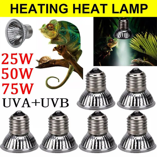 25/50/75W UVA+UVB Reptile Lamp Bulb Turtle Basking UV Light Bulbs