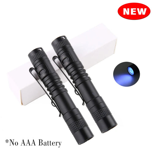 1/2PCS UV Flashlight 395nm Ultraviolet Torch With Pen Clip Portable