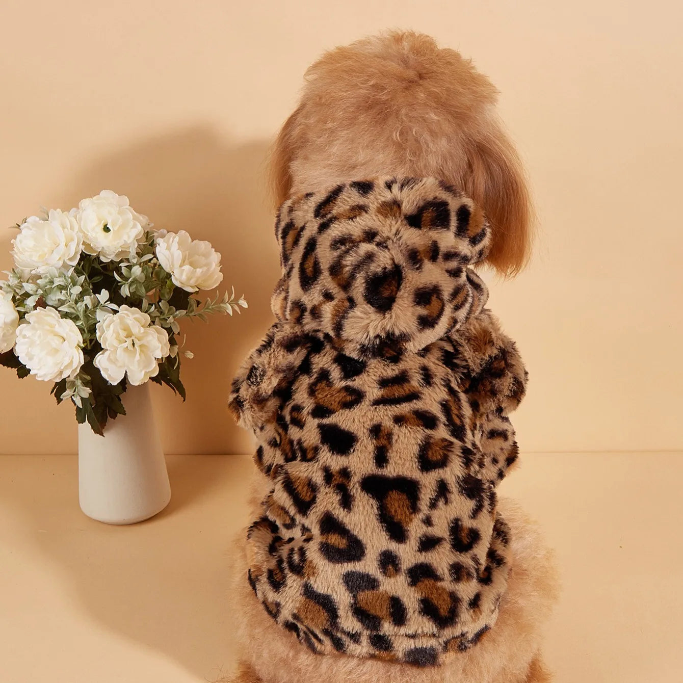 Pet Hoodie For Small & Medium Dogs, Leopard Dog Hoodie With Ears,