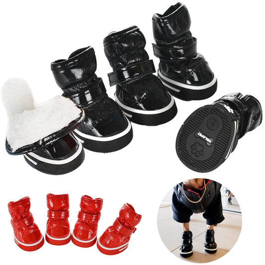 Waterproof Dog Shoes For Small Medium Dogs Cats Winter Warm Puppy Snow