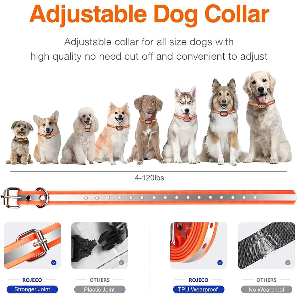 ROJECO 1000m Electric Dog Training Collar Remote Control Waterproof