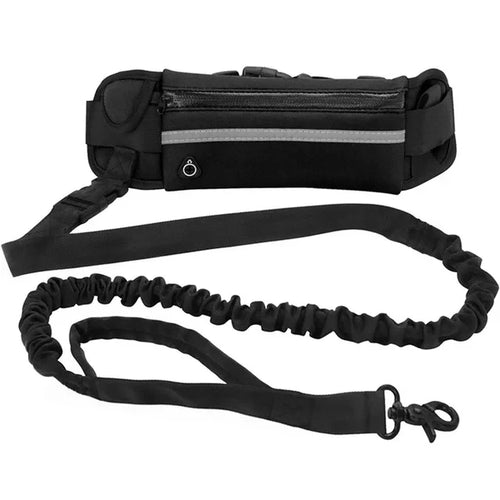 Dog Running Waist Leash Nylon Pet Leash with Waist Bag Retractable