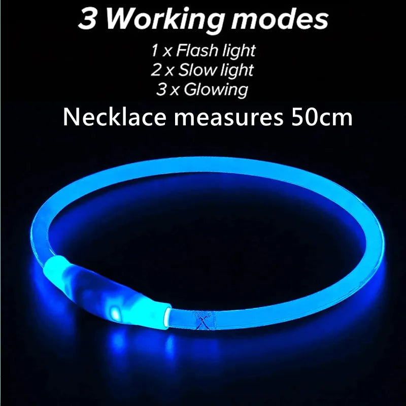 Led Usb Dog Collar Pet Dog Night Luminous Charge Collar Led Night