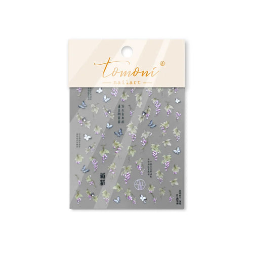 1 pc 5D Chinese style camellia nail sticker Vernal Equinox peach
