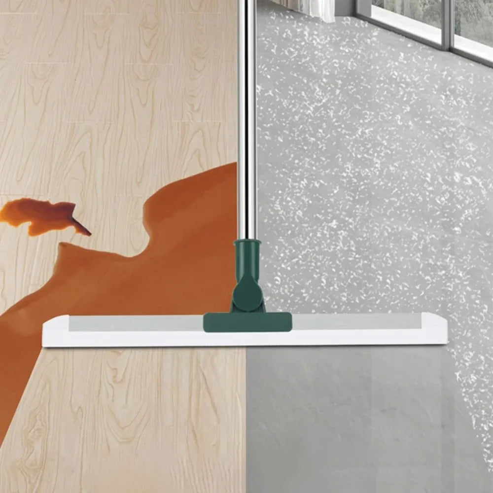 Silicone Scraper Broom with Squeegee for Floor, Glass & Bathroom