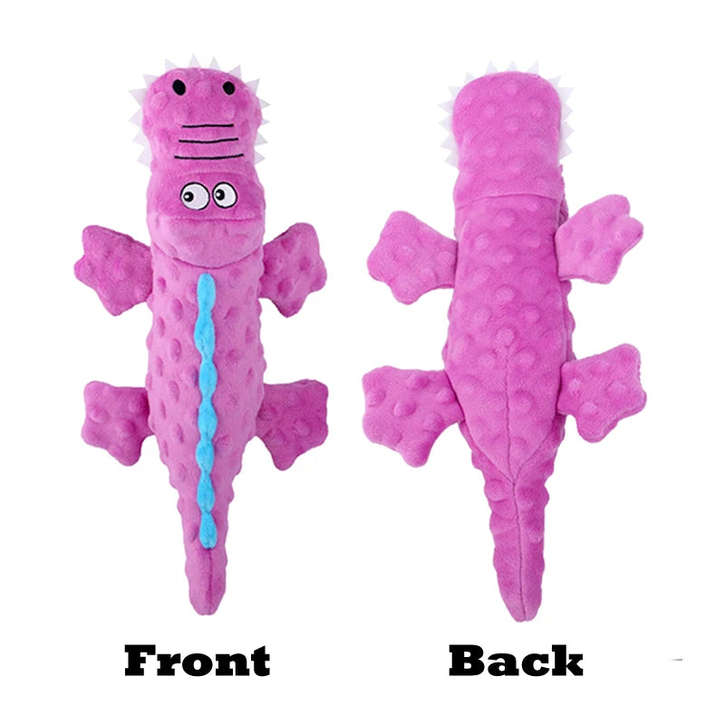 Soft Plush Pet Dog Squeaky Chew Toys Stuffed Crocodile for Small Large