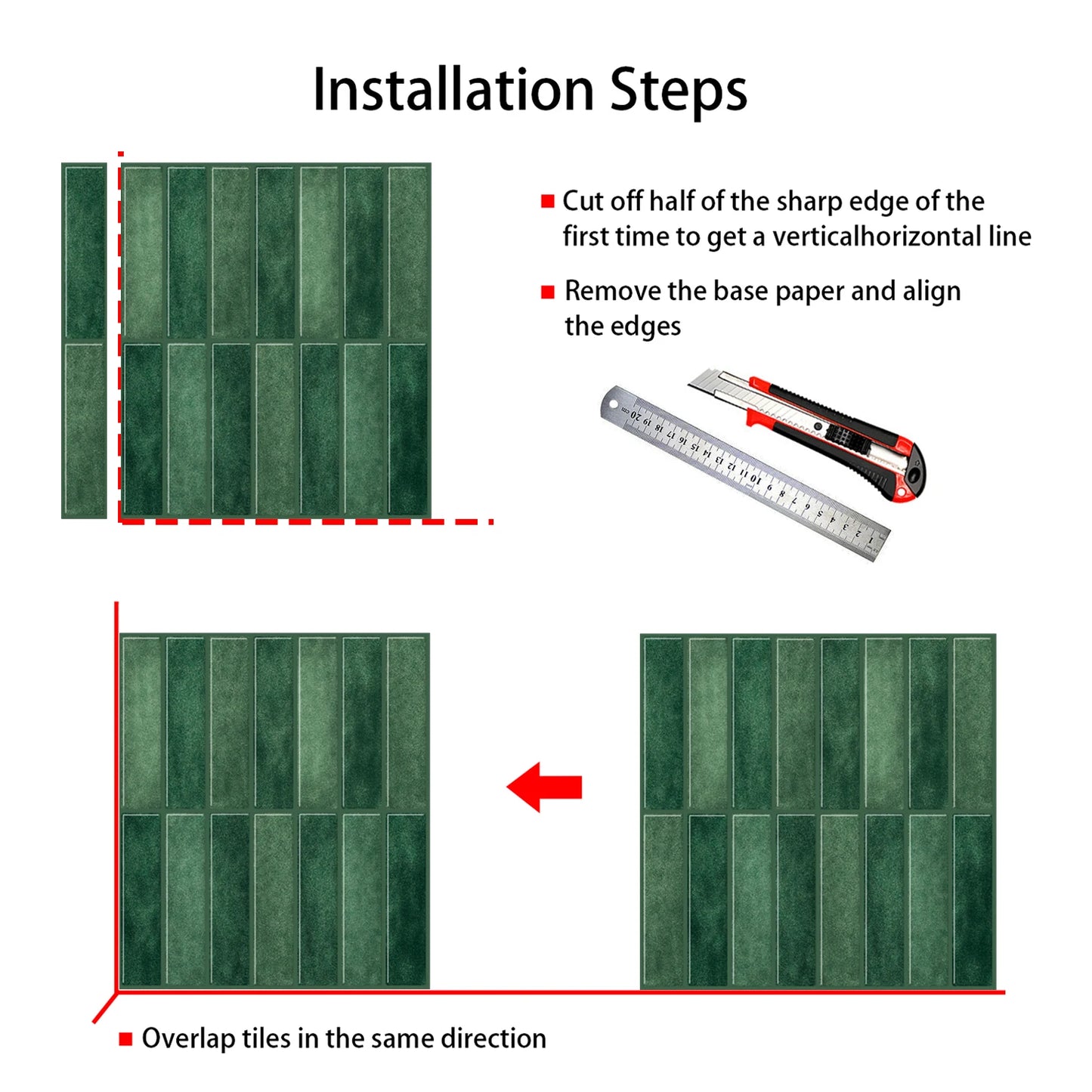 10 Sheets Peel and Stick Tiles 3D Waterproof Wall Tiles for Living