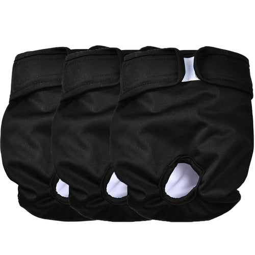 3Pcs Washable Female Dog Diapers Elastic Breathable Pet Nappies